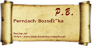 Pernisch Bozsóka névjegykártya